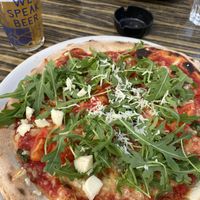 Tricolor pizza with vegan cheeses    at Balzunetta Restaurant in Floriana