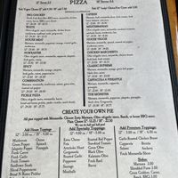 Menu as of August 16th 2025  at North Fork Brewery in Deming