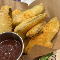 Zucchini fries (beer battered)   at EATERY in Athens