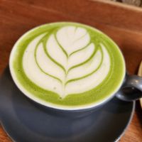 Matcha latte with oat milk at The Milkman in Edinburgh