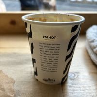 Coffee served in sustainable plant-based cups  at The Milkman in Edinburgh