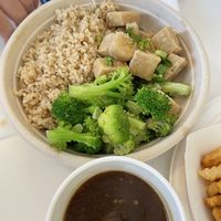 Tso’s Tofu - sauce on the sidee  at Loving Hut in Reynoldsburg