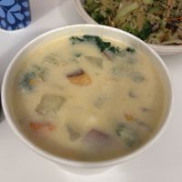 Potato and kale soupp  at Loving Hut in Reynoldsburg