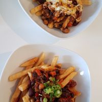 chili fries & chili cheese fries at Loving Hut in Reynoldsburg
