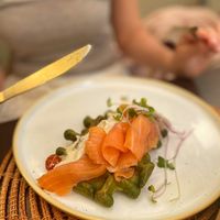 Gofre de Espinaca con Salmon (mi desayuno ☺️) at Veranda Cafe in Marbella