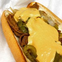 vegan "steaktan" cheesesteak w/cashew queso   at The Smokin' Onion in Asheville