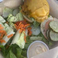 Kai smash burger  at The Smokin' Onion in Asheville