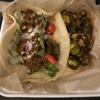 The Town Gyro with fried Brussels…yum! at The Smokin' Onion in Asheville