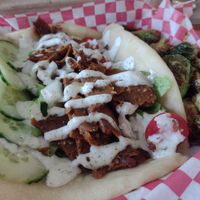 Town Gyro with Brussels Sprouts at The Smokin' Onion in Asheville