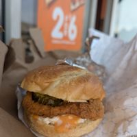 Plant Based Chick'n sandwich at Pizza Pizza in Toronto