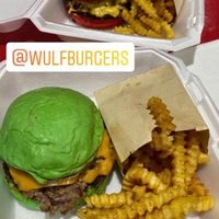 Green is vegan, red is not! at Wulf Burger in Frisco