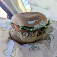 Grilled chicken sandwich at Plant Power Fast Food - Craig Rd in Las Vegas