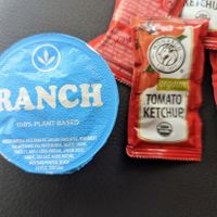 Vegan ranch and organic ketchup at Plant Power Fast Food - Craig Rd in Las Vegas