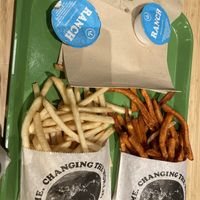 Sweet potato fries and original fries with ranch dip  at Plant Power Fast Food - Craig Rd in Las Vegas
