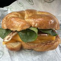 Bacon eg and chz croissant!  at Plant Power Fast Food - Craig Rd in Las Vegas