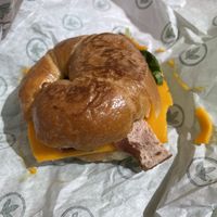 Bacon, egg and cheese croissant   at Plant Power Fast Food - Craig Rd in Las Vegas