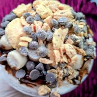 Chocolate sundae with butterfinger and cookie dough at Plant Power Fast Food - Craig Rd in Las Vegas