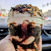 Chocolate sundae with butterfinger and cookie dough at Plant Power Fast Food - Craig Rd in Las Vegas