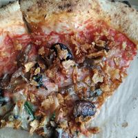 Vegan pizza with vegan cheese. at Millz Forneria in Lisbon