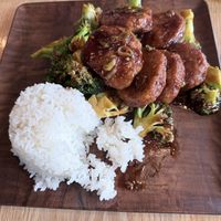 Vegan Broccoli and Chicken  at Black Bamboo in West Hartford