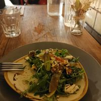 Fresh fig, pickled pear and walnut salad at Black Leaf in Manchester