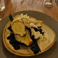 Roasted Jerusalem artichokes at Black Leaf in Manchester