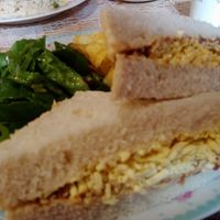 Vegan cheese and chutney doorstep sandwiches at The Blitz Tearoom in Weston-super-mare