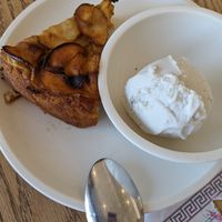 Apple cake with coconut ice cream = AMAZING! at Cafe Gratitude- Larchmont in Hollywood