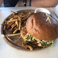 Mushroom burger  at Cafe Gratitude- Larchmont in Hollywood