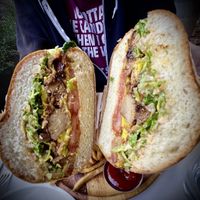 Lions made breakfast sandwich  at Cafe Gratitude- Larchmont in Hollywood