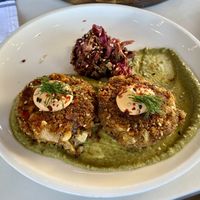 Heart of Palm Crab Cakes - I Am Enticing   at Cafe Gratitude- Larchmont in Hollywood