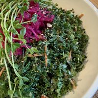 Asian Kale Chopped Salad w Kimchee  at Cafe Gratitude- Larchmont in Hollywood