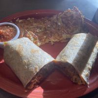 Vegan breakfast burrito   at Biscuits Cafe in Portland