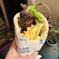 Vegan kebab gyro pitta  at Gyros House in Kalampaka