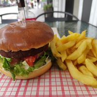 Falafel burger at Gyros House in Kalampaka