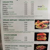 The vegan menu at Gyros House in Kalampaka