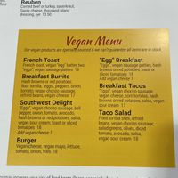 The Vegan Menu   at Biscuits Cafe in Phoenix