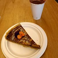 Caramel and chocolate cake at La Colazione di Sara in Turin