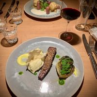 White polenta, carrot with duka and lettuce  at LAUCH in Basel