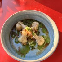 Dumplings with kimchi and coriander sauce  at LAUCH in Basel