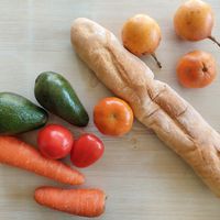 Vegan bread and fruit and veg from the 'grifo' (petrol station) 2 mins walk. at Panaderia Santa Ysabel in Paracas