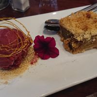 Apple Crumble with Sorbet at Oxleys Bar & Kitchen in Picton