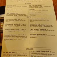 Menu 1 at The Ancient Briton Hotel in Pen-y-cae