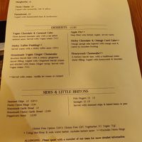 Menu 2 at The Ancient Briton Hotel in Pen-y-cae