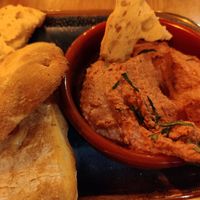 Beetroot hummus at The Ancient Briton Hotel in Pen-y-cae