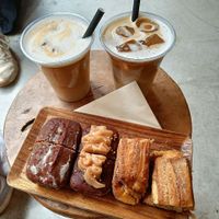 Selection of coffee and cake  at WAY Specialty Coffee Roasters - Voldersstraat in Ghent