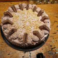 Nutella cream cake, super delicious at Schröder's Cafe in Luedenscheid