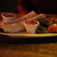 Vegetarian burrtio (asked to make vegan!), very good!!  at Chilli's in Herzogenaurach