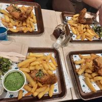 Smoked haddock and THE BEST chips put smiles on all our faces.  Apparently the portions are little bigger now than before, we all had regular size and it was plenty of food. Enjoye at The No Catch Co in Brighton