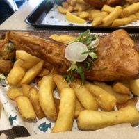 Smoked fish and chips!  at The No Catch Co in Brighton